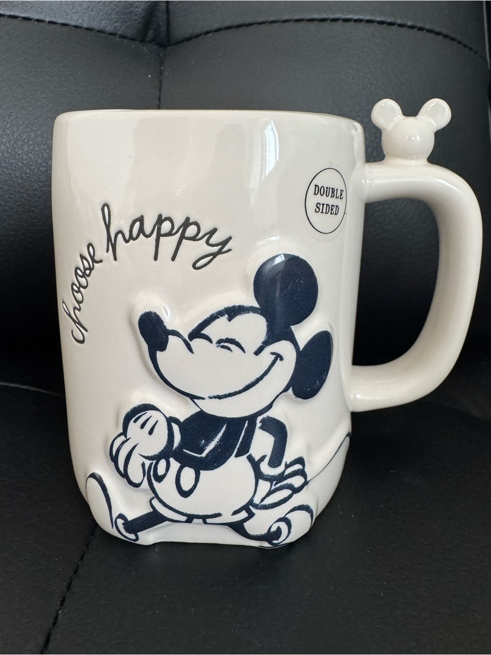 Rae Dunn x Disney 'Choose Happy' White Mickey Mouse Mug